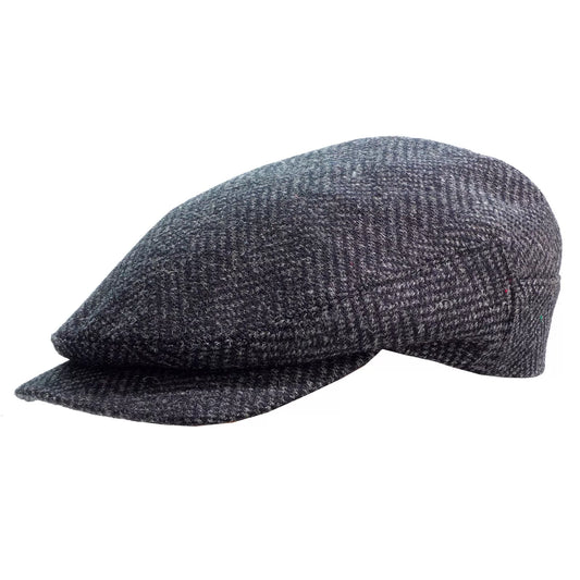 herringbone tweed Sicilian flat cap